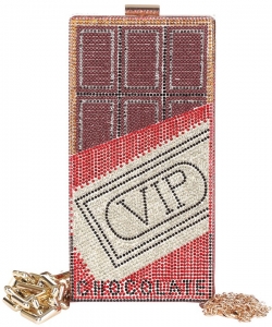 Chocolate VIP Rhinestone Crossbody Bag 6627 RED